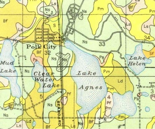 Road Map - Polk City, Florida - 1927